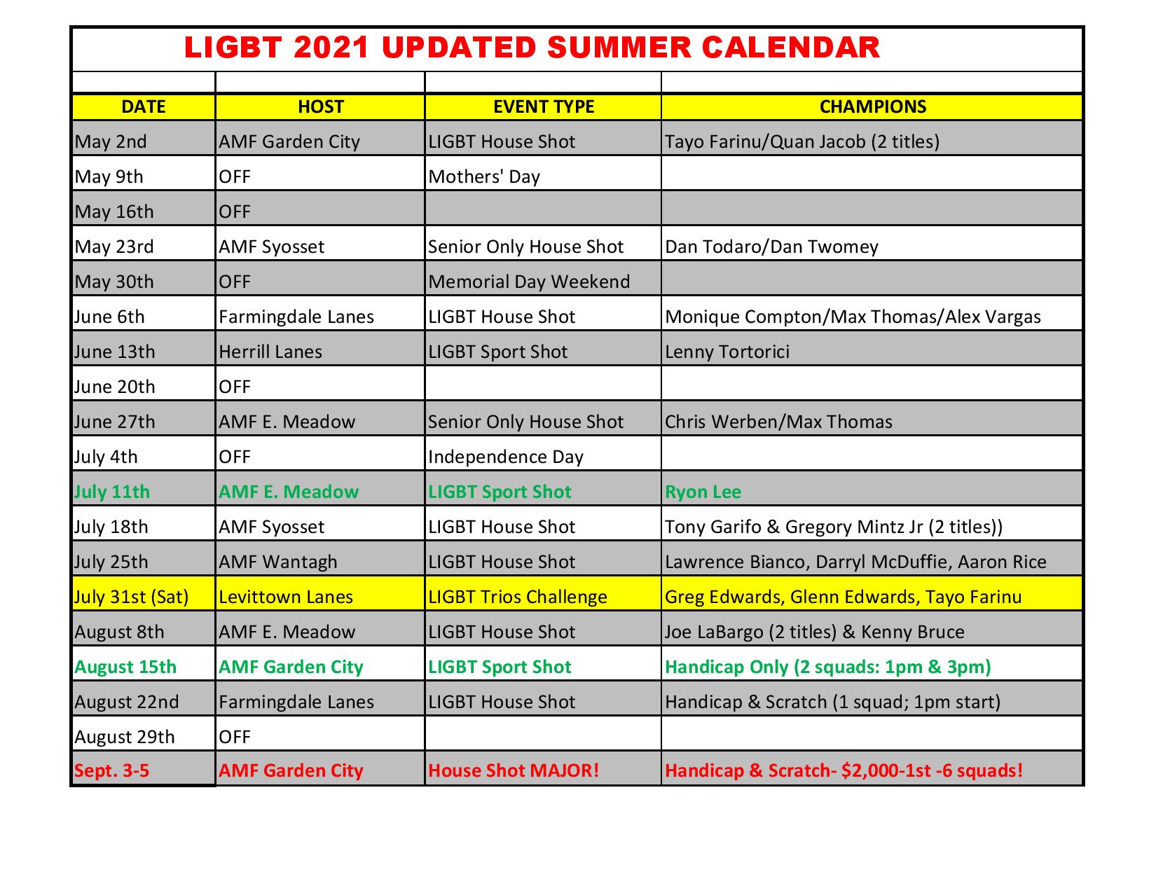 Schedules